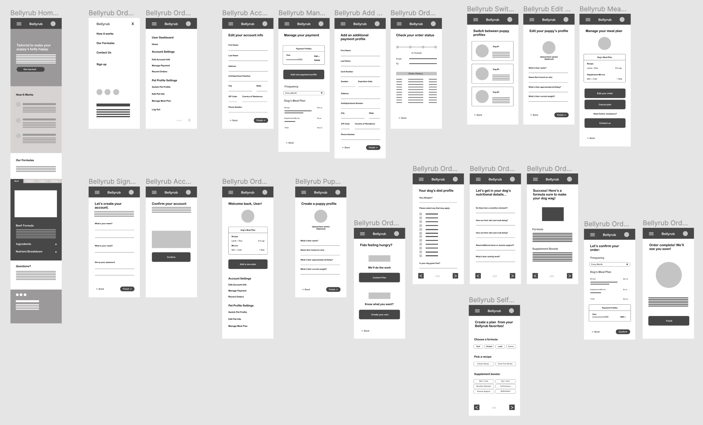 Bellyrub Wireframe